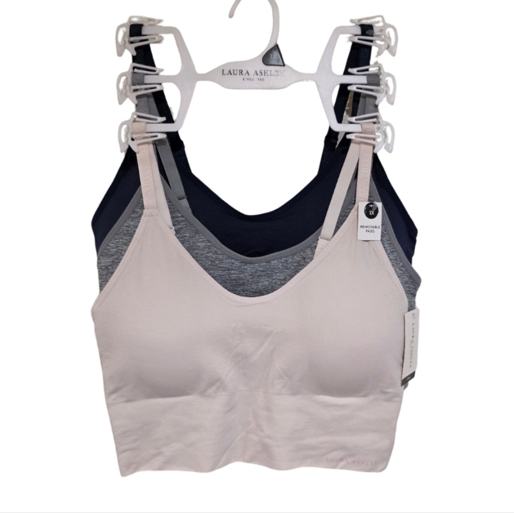 Laura Ashley Longline Active Athletic Lounge Sports Bras Bralettes Plus‎ Size 1X